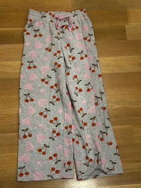 Zoe + Liv Cherry Heart Matching Sweat Set 🍒 Pink Grey Cozy Lounge Set S